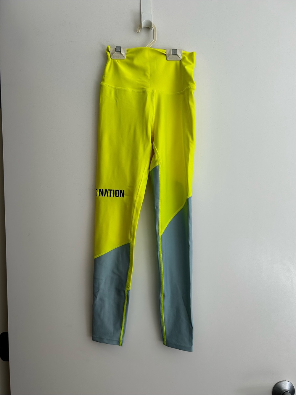 P.E NATION Neon Yellow & Blue Leggings XS